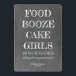Krijtbord GROOMSMAN / BEST MAN Grappig Voorstel Kaart<br><div class="desc">"FOOD BOOZE CAKE GIRLS NU IK UW AANDACHT HEB,  zult u mijn Groomsman zijn?" Grappige kaartjes in een moderne krijtbord typografie stijl.</div>