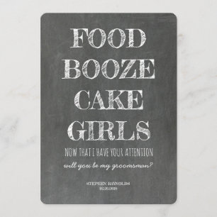 Krijtbord GROOMSMAN / BEST MAN Grappig Voorstel Kaart