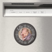 Krijtbord Hallo Baby's Eerste Gepersonaliseerde Magneet (Insitu (Vaatwasser))
