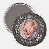 Krijtbord Hallo Baby's Eerste Gepersonaliseerde Magneet (Voorkant / Achterkant)