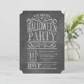  krijtbord Halloween Party Invite Kaart (Staand voorkant)