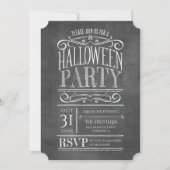 krijtbord Halloween Party Invite Kaart (Voorkant)