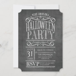 krijtbord Halloween Party Invite Kaart