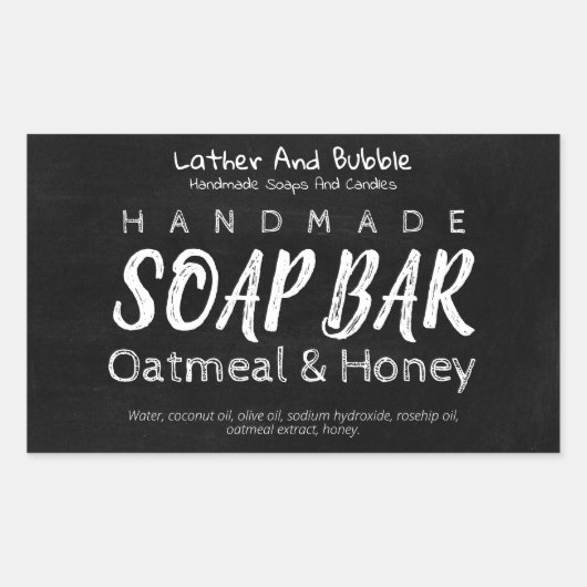 Krijtbord Handgemaakte zeep en kaars etiketten (Voorkant)
