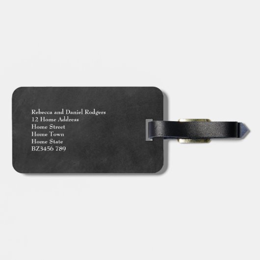 Krijtbord Handgetekende Bloemenslinger Bruiloft Bagagelabel (Achterkant horizontaal)