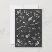 Krijtbord Handgetekende bloemenslinger Script RSVP Kaartje (Achterkant)