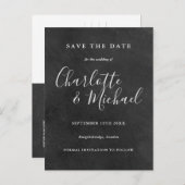 Krijtbord Handtekening Script Trouw Save the Date Aankondigingskaart (Voorkant / Achterkant)