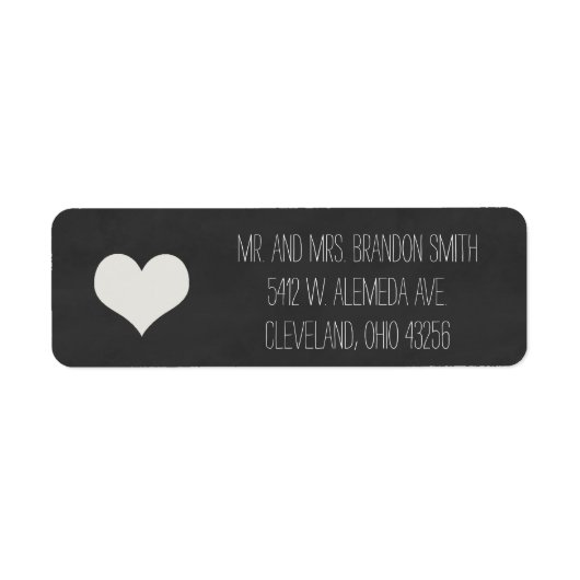 Krijtbord Hart Bruiloft Labels (Voorkant)
