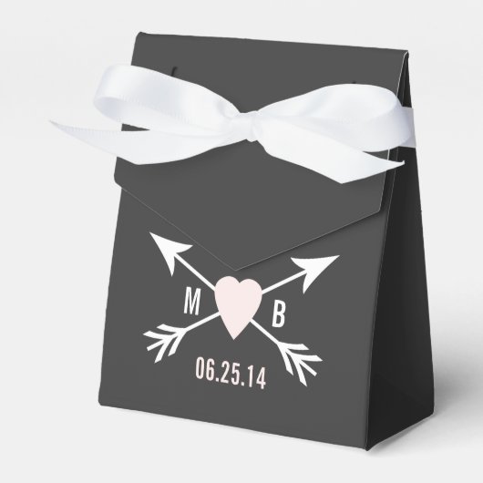 Krijtbord Hart + Pijl Favor Box Bedankdoosjes (Voorkant Zijde)