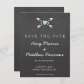 Krijtbord Hart + Pijl Trouw Uitnodigingen | Trouwe (Voorkant / Achterkant)