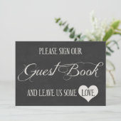 Krijtbord Harten Trouw | Gastboek Kaart (Staand voorkant)