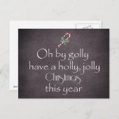 Krijtbord: Heb een Holly Jolly Christmas Feestdagenkaart (Voorkant / Achterkant)