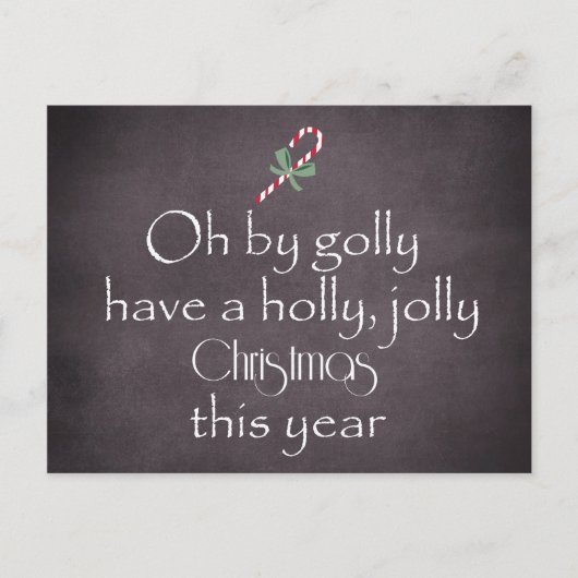 Krijtbord: Heb een Holly Jolly Christmas Feestdagenkaart (Voorkant)