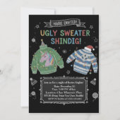 Krijtbord Horrorsweater Feestje Gekke Uitnodiging (Voorkant)