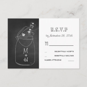 krijtbord houdt van haren mason pot schattig RSVP