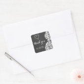  krijtbord Hydrangea bruiloft dank u Vierkante Sticker (Envelop)