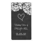  krijtbord Hydrangea Flowers Trouwwijn Etiket (Voorkant)