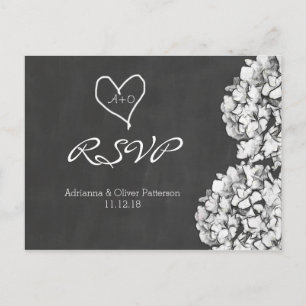  Krijtbord Hydrangea Wedding RSVP Uitnodiging Briefkaart