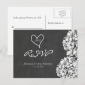  Krijtbord Hydrangea Wedding RSVP Uitnodiging Briefkaart (Voorkant / Achterkant)