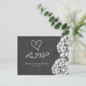  Krijtbord Hydrangea Wedding RSVP Uitnodiging Briefkaart (Staand voorkant)