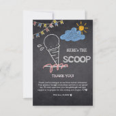 Krijtbord Ice Cream Scoop Drawing Baby shower Bedankkaart (Voorkant)