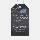 Krijtbord Ice Cream Scoop Drawing Baby shower Cadeaulabel (Voorkant)