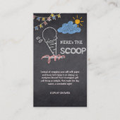 Krijtbord Ice Cream Scoop Drawing Baby shower Informatiekaartje (Voorkant)