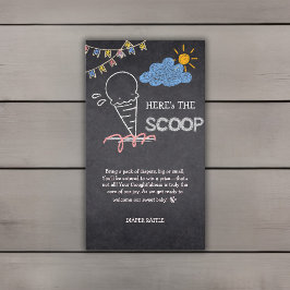 Krijtbord Ice Cream Scoop Drawing Baby shower Informatiekaartje