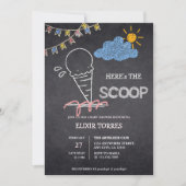 Krijtbord Ice Cream Scoop Drawing Baby shower Kaart (Voorkant)