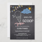 Krijtbord Ice Cream Scoop Drawing Baby shower Kaart (Voorkant)