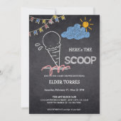 Krijtbord Ice Cream Scoop Drawing Baby shower Kaart (Voorkant)