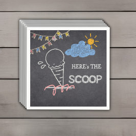 Krijtbord Ice Cream Scoop Drawing Baby shower Servet