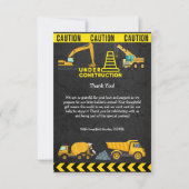 krijtbord in aanbouw Baby shower Bedankkaart (Voorkant)