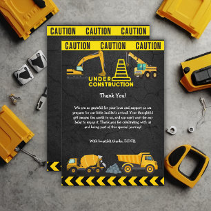 krijtbord in aanbouw Baby shower Bedankkaart