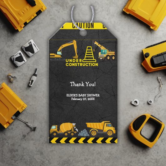 krijtbord in aanbouw Baby shower Cadeaulabel