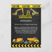 krijtbord in aanbouw Baby shower Informatiekaartje (Voorkant)