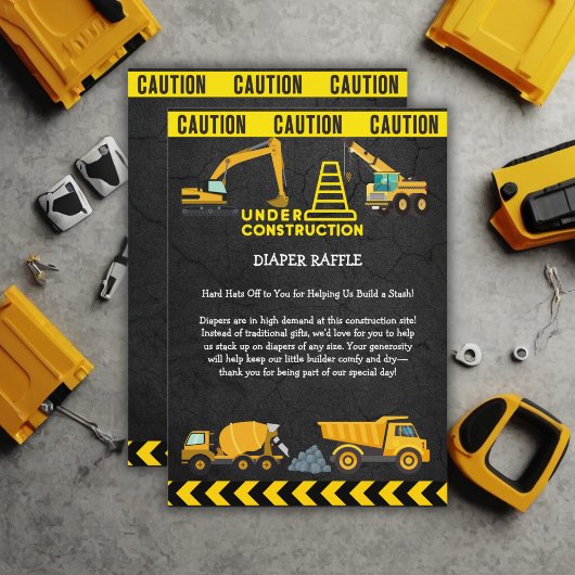 krijtbord in aanbouw Baby shower Informatiekaartje