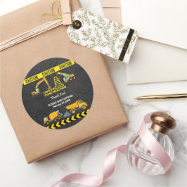 krijtbord in aanbouw Baby shower Ronde Sticker