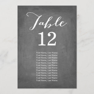 Krijtbord individuele tafelkaarten kaart