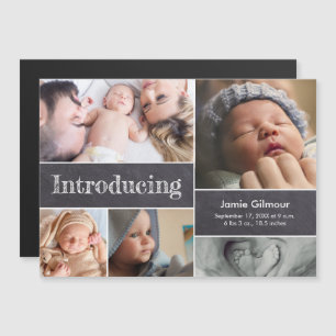 Krijtbord Introductie Baby Foto Collage geboorte