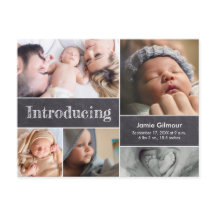 Krijtbord Introductie Pasgeboren Baby Fotocollage