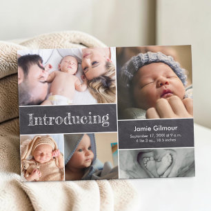 Krijtbord Introductie Pasgeboren Baby Fotosamenste Aankondigingskaart