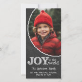 Krijtbord Joy to the World Fotolijst Feestdagenkaart (Voorkant)
