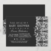 Krijtbord & kant Baby shower uitnodiging (Voorkant / Achterkant)