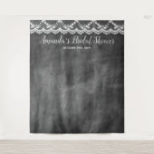 Krijtbord Kant Bruidsmeisje Feest Fotohokje Achter Wandkleed (Voorkant)