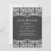 Krijtbord & kant Save the Date Kaart (Voorkant)