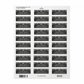 Krijtbord & Kanten Typografie Retouradres Label (Full Sheet)
