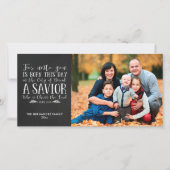 Krijtbord Kerst Bijbeltekst Feestelijke Foto Feestdagenkaart (Voorkant)