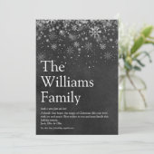 Krijtbord Kerstbericht over Familie Definitie Feestdagenkaart (Staand voorkant)