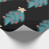 Krijtbord Kerstboom Doodles Cadeaupapier (Hoek)